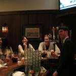 The Grill's manager, Stephen Kurpinsky (R), mans the taps for Karl Strauss' H.R. Team