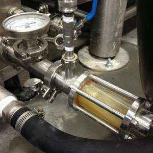 Benchmark beer off to the fermentor via Instagram @benchmarkbrewing