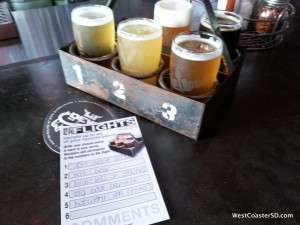 A flight of Epic Brewing beer at PB TapRoom