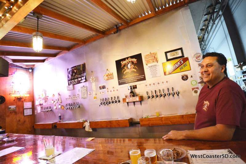 Max Moran at Indian Joe Brewing, where 20+ beers in a variety of styles are always on tap