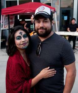 Offbeat Brewing Company founders Sarah and Tom Garcia; the brewery's tasting room includes the work of local artists. Credit: Michael Vandewarker/Offbeat Brewing Company