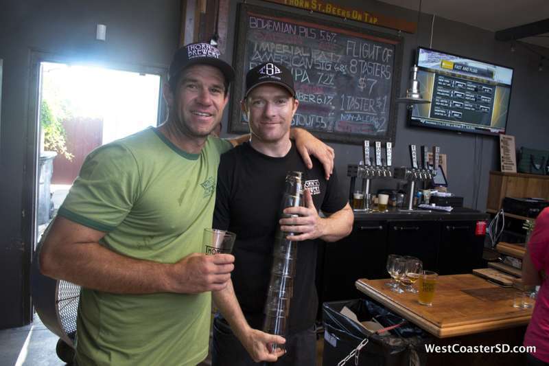 Eric O'Connor (left) with Dennis O'Connor (no relation) at Thorn St. Brewery in North Park
