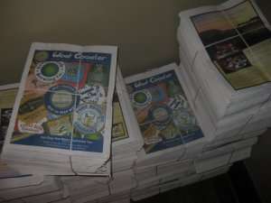 The 1st issue of West Coaster awaiting delivery - November 2010