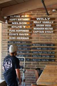 Good looking beer board on opening day; photo by Tim Stahl