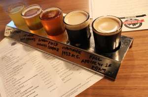 A sampler flight at The Brew Project in Hillcrest