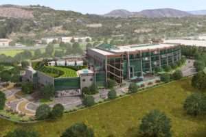 An aerial rendering of the future Stone Hotel in Escondido