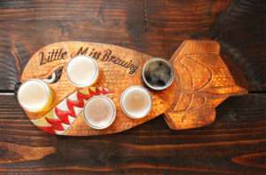 The taster paddle at Little Miss Brewing is the bomb...literally!